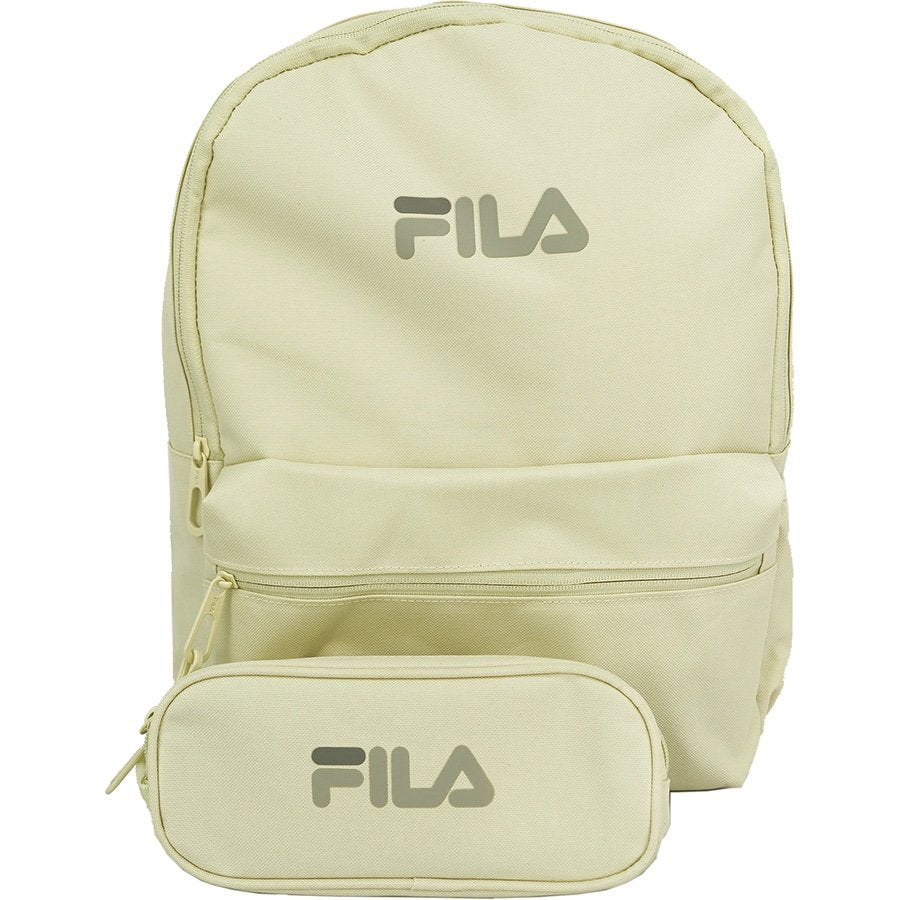 תיק גב פילה + קלמר אפור לבן