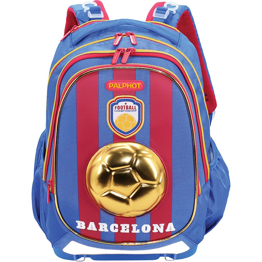 תיק גב אורטופדי כדורגל אדום כחול