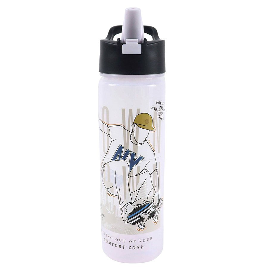 בקבוק שקוף עם לחצן סקייטר