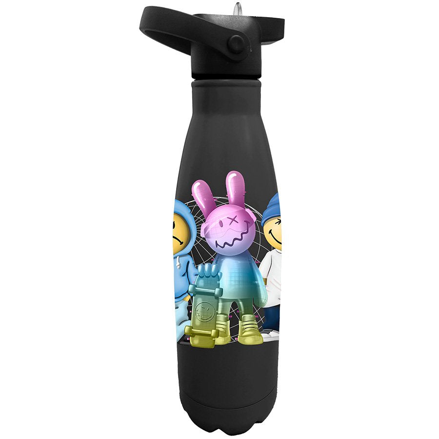 בקבוק נירוסטה עם ידית סמיילי באד בוי