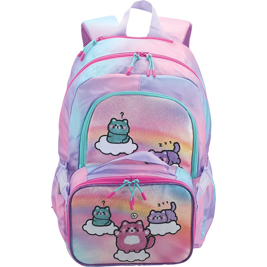 תיק ארגונומי עם תיק אוכל -חתולים על ענן