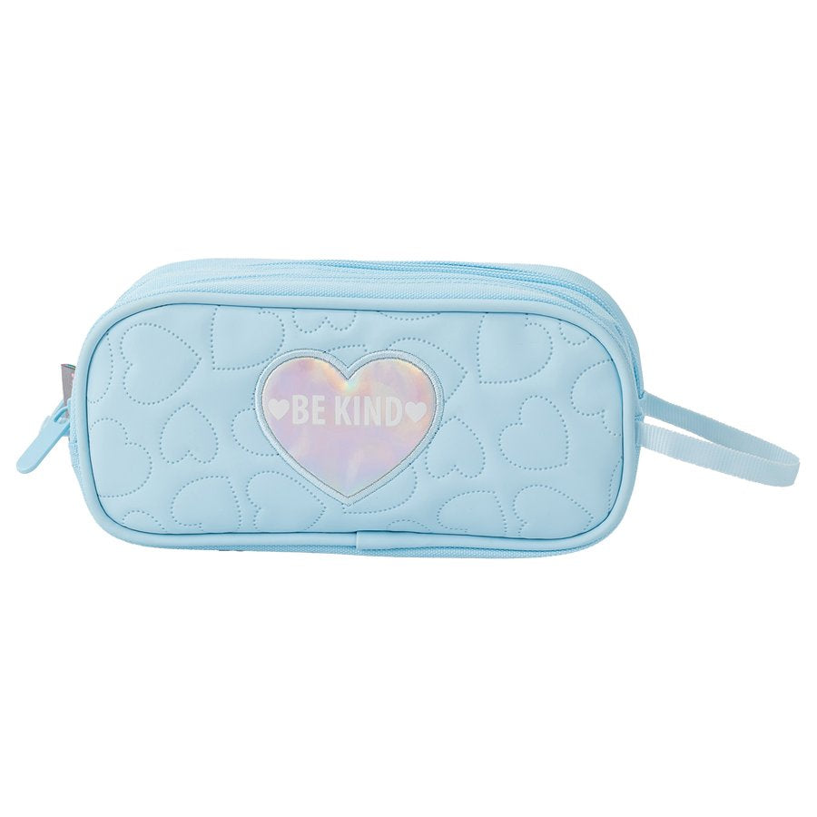 קלמר 2תאים סטיילוש לב ורוד