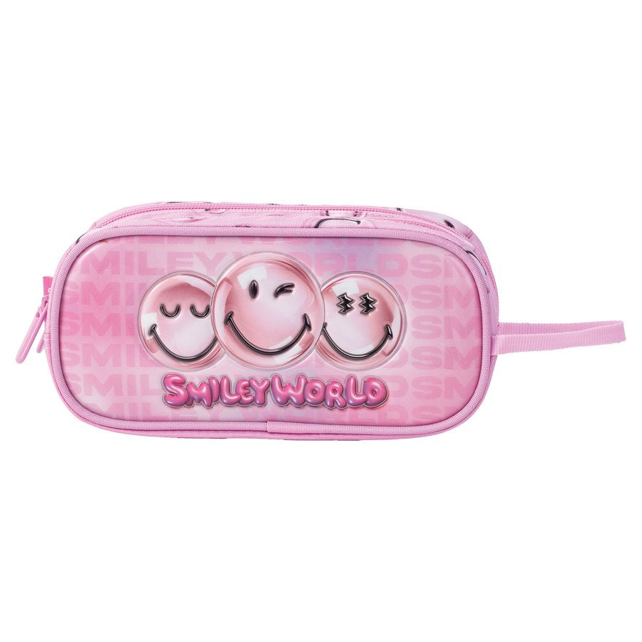 קלמר 2תאים סמיילי ורוד