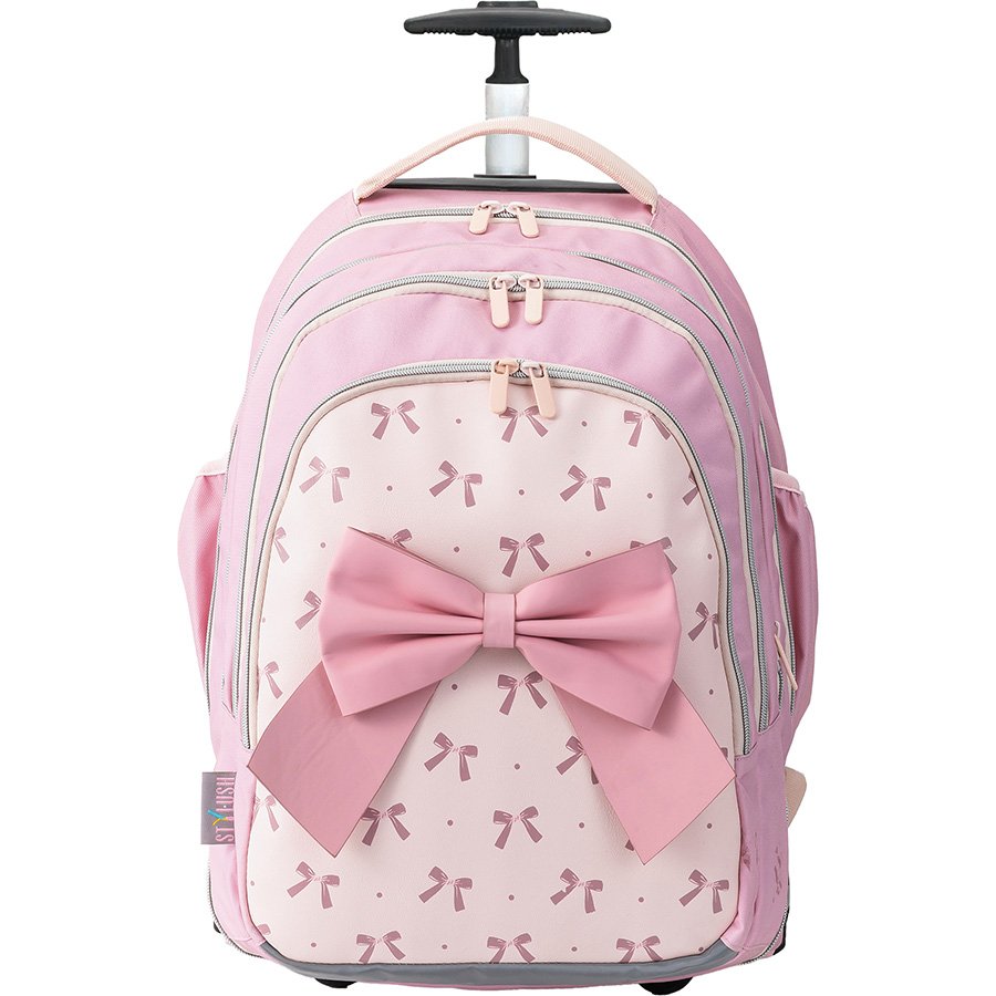 תיק טרולי בית ספר 2ב 1סטיילוש פפיונים ורודים