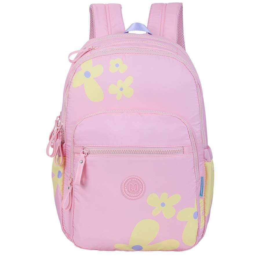 מרשמלו תיק גב ארגונומי פרחים ורוד