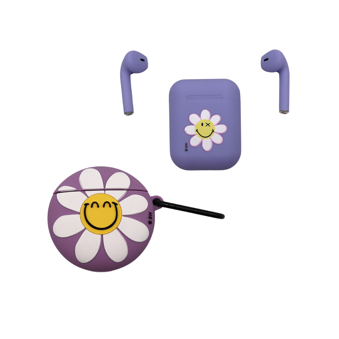 אוזניות בלוטוס צבעוניות עם כיסוי סיליקון סמיילי