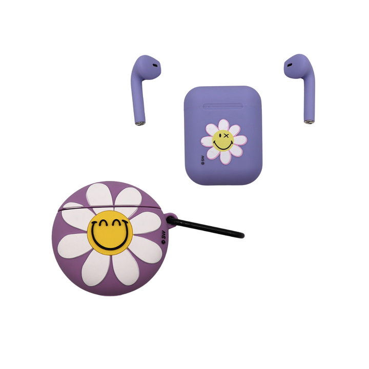 אוזניות בלוטוס צבעוניות עם כיסוי סיליקון סמיילי